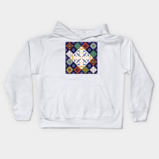 Mexican Talavera Tiles Pattern by Akbaly Kids Hoodie